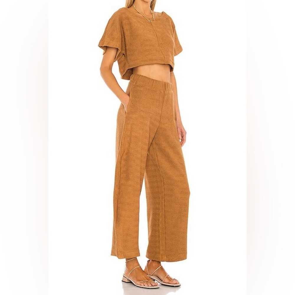 Free People X REVOLVE Changing Tides Set Top &Tapered Leg Pants Color Savannah L - Picture 3 of 16